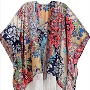 Chico’s Ella Paisley Fringed Ruana